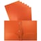 Better Office Products 2 Pocket Heavyweight Plastic Folder Portfolio With Prongs, Letter Size, Orange, 24PK 86617-24pk - alternate 1
